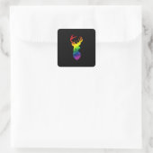 Oh Deer Queer Pride Celebration Funny LGBT Gift Quadratischer Aufkleber (Tasche)