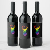 Oh Deer Queer Pride Celebration Funny LGBT Gift Weinetikett (Flaschen)