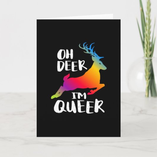 Oh Deer Queer Pride Minimal ArFolded Greeting Card Karte (Vorderseite)