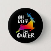 Oh Deer Queer Pride Minimal Artistic Style Button (Vorderseite)