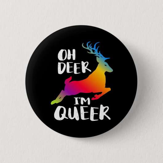 Oh Deer Queer Pride Minimal Artistic Style  Button (Vorderseite)