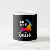 Oh Deer Queer Pride Minimal Artistic Style Jumbo-Tasse (Vorderseite)