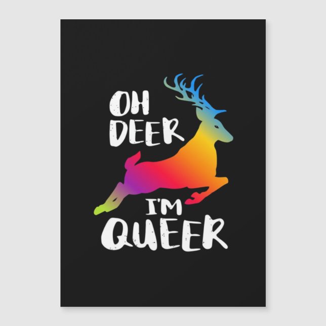 Oh Deer Queer Pride Minimal Artistic Style  Magnetkarte (Vorderseite)