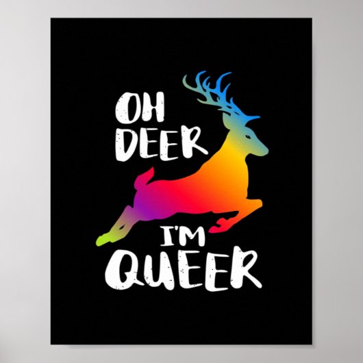 Oh Deer Queer Pride Minimal Artistic Style Poster (Vorne)