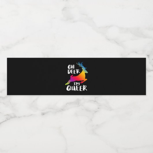 Oh Deer Queer Pride Minimal Artistic Style Wasserflaschenetikett (Einzelnes Label)