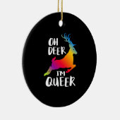 Oh Deer Queer Pride Minimal Artistic StyleOrnament Keramik Ornament (Rechts)
