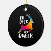 Oh Deer Queer Pride Minimal Artistic StyleOrnament Keramik Ornament (Links)