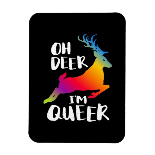 Oh Deer Queer Pride Minimaler Kunststil Magnet (Vertikal)