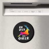 Oh Deer Queer Pride Minimaler Kunststil Magnet (In Situ (Geschirrspüler))