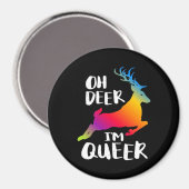Oh Deer Queer Pride Minimaler Kunststil Magnet (Vorderseite/Rückseite)