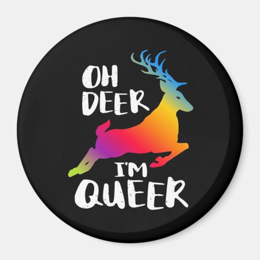 Oh Deer Queer Pride Minimaler Kunststil Magnet (Vorne)