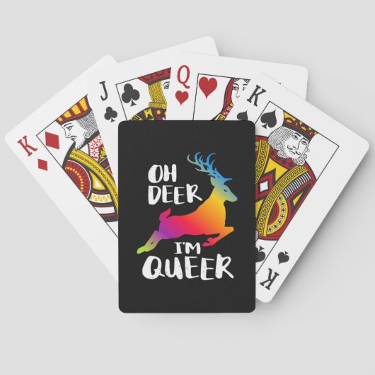 Oh Deer Queer Pride Minimaler Kunststil Spielkarten (Rückseite)