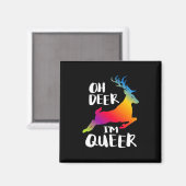 Oh Deer Queer Pride Minimalistischer künstlerische Magnet (Vorderseite/Rückseite)