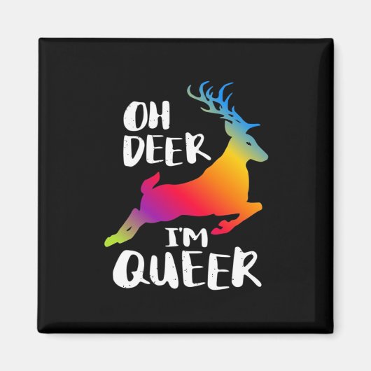 Oh Deer Queer Pride Minimalistischer künstlerische Magnet (Vorne)