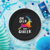 Oh Deer Queer Pride Minimalistischer künstlerische Pappteller (Party)