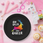 Oh Deer Queer Pride Minimalistischer künstlerische Pappteller (Party)