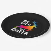 Oh Deer Queer Pride Minimalistischer künstlerische Pappteller (Schrägansicht)