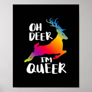 Oh Deer Queer Pride Minimalistischer künstlerische Poster