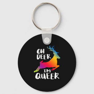 Oh Deer Queer Pride Minimalistischer Künstlerische Schlüsselanhänger
