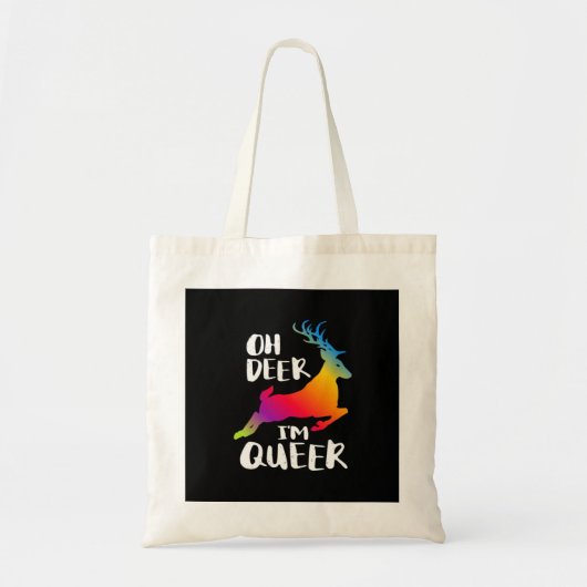 Oh Deer Queer Pride Minimalistischer Künstlerische Tragetasche (Vorne)