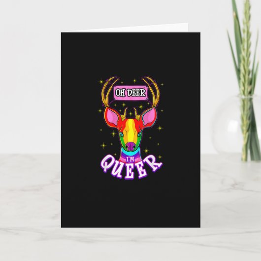 Oh Deer Queer Pride Month Celebration Gift Karte (Vorderseite)