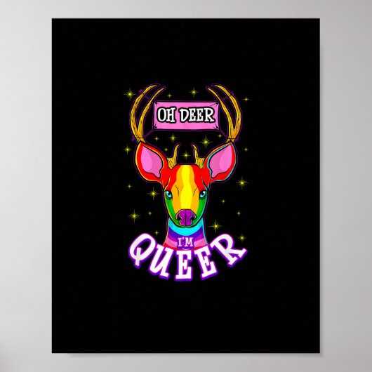 Oh Deer Queer Pride Month Celebration Gift  Poster (Vorne)