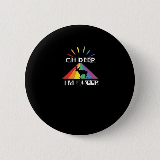 Oh Deer Queer Trendy Aesthetic Design Button (Vorderseite)