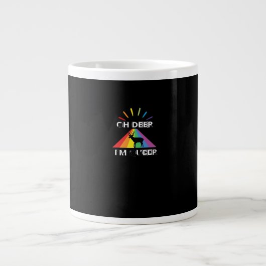 Oh Deer Queer Trendy Aesthetic Design Jumbo-Tasse (Vorderseite)
