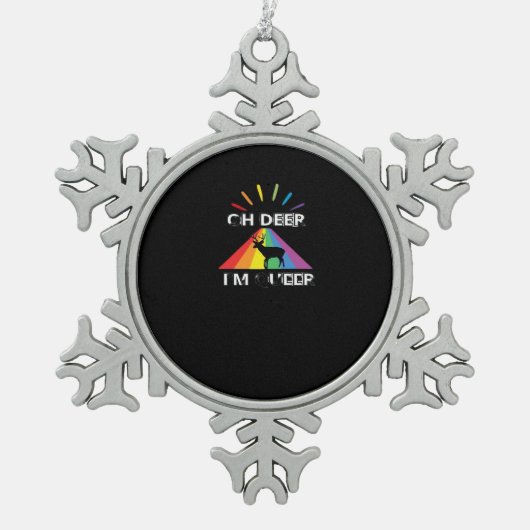 Oh Deer Queer Trendy Aesthetic Design Schneeflocken Zinn-Ornament (Vorderseite)