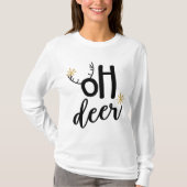 Oh Deer Reindeer Antlers Funny Christmas T-Shirt (Vorderseite)