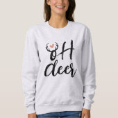 Oh Deer Reindeer Antlers Weihnachts-Minimal Sweatshirt (Vorderseite)