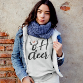 Oh Deer Reindeer Antlers Weihnachts-Minimal Sweatshirt