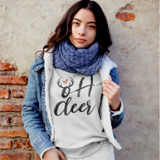 Oh Deer Reindeer Antlers Weihnachts-Minimal Sweatshirt