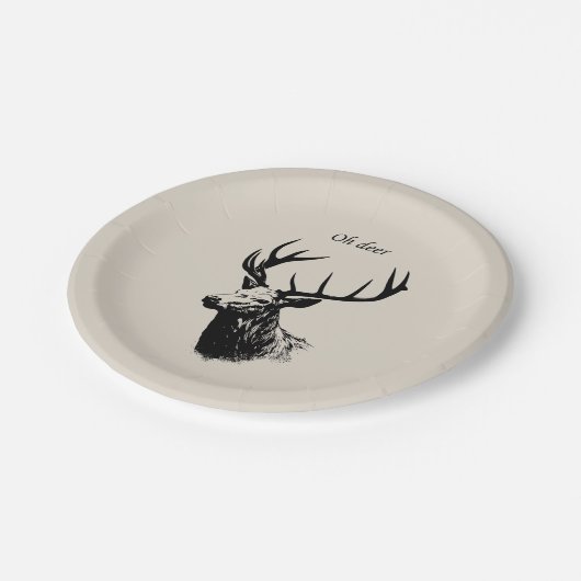 Oh Deer Reindeer Pappteller (Schrägansicht)