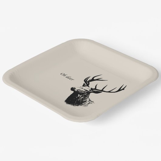 Oh Deer Reindeer Pappteller (Gewinkelt)