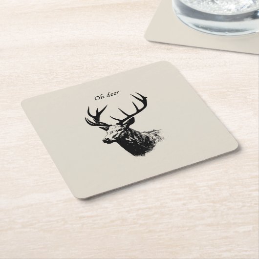 Oh Deer Reindeer Rechteckiger Pappuntersetzer (angewinkelt)