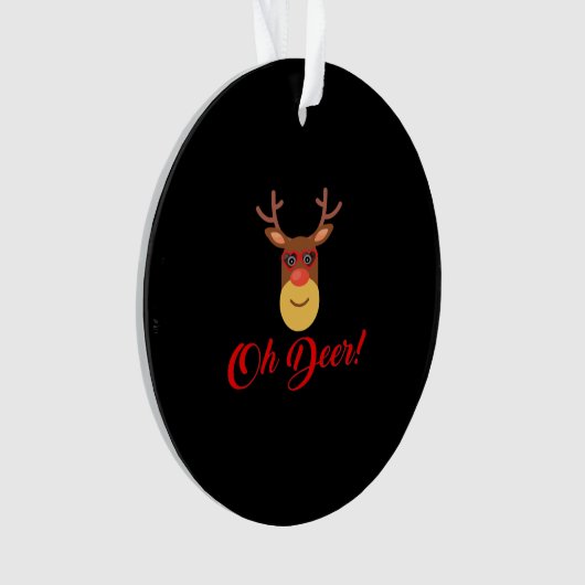 Oh Deer Retro Classic Acrylic Ornament (Vorderseite)