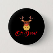 Oh Deer Retro Classic Button (Vorderseite)