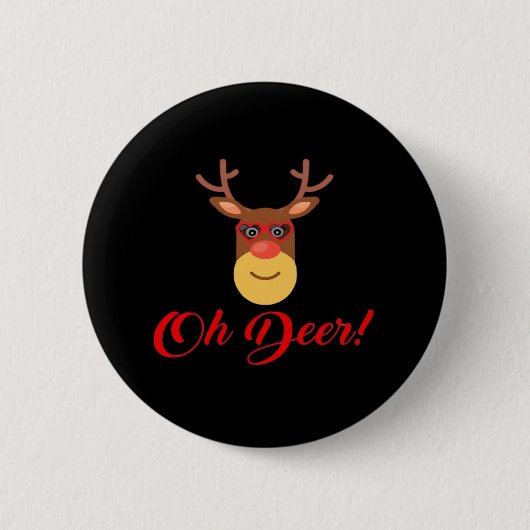 Oh Deer Retro Classic Button (Vorderseite)