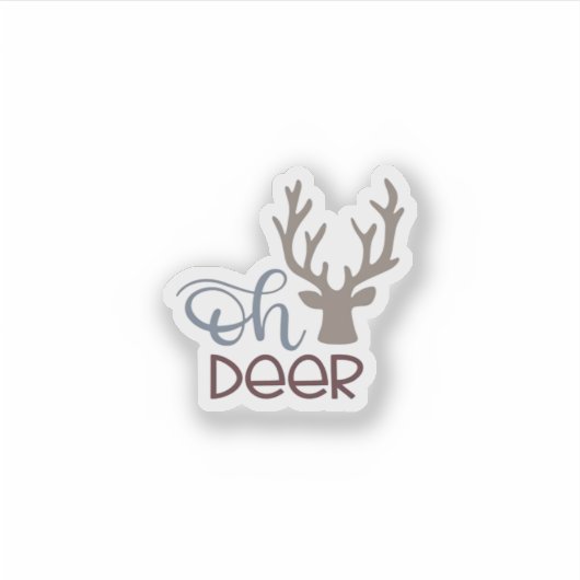 Oh Deer Retro Classic Design  Aufkleber (Vorderseite)