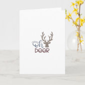Oh Deer Retro Classic Design Folded Greeting Card Karte (Gelbe Blume)