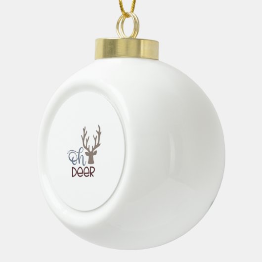 Oh Deer Retro Classic Design Keramik Kugel-Ornament (Rechts)
