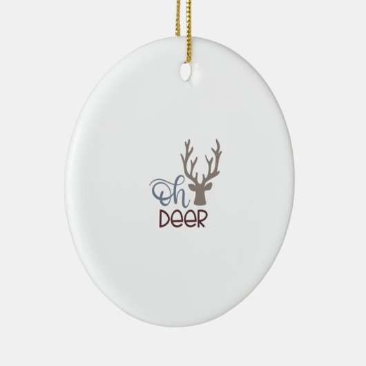 Oh Deer Retro Classic Design Keramik Ornament (Rechts)
