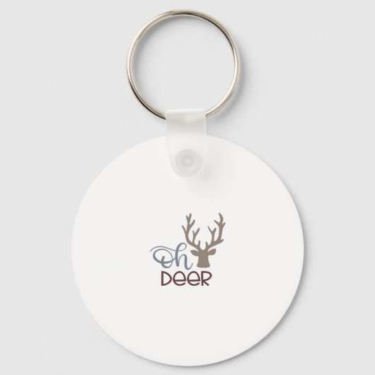 Oh Deer Retro Classic Design Keychain Schlüsselanhänger (Vorderseite)