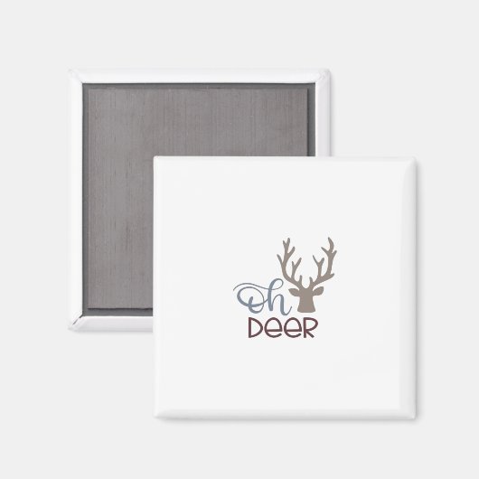Oh Deer Retro Classic Design Magnet (Vorderseite/Rückseite)