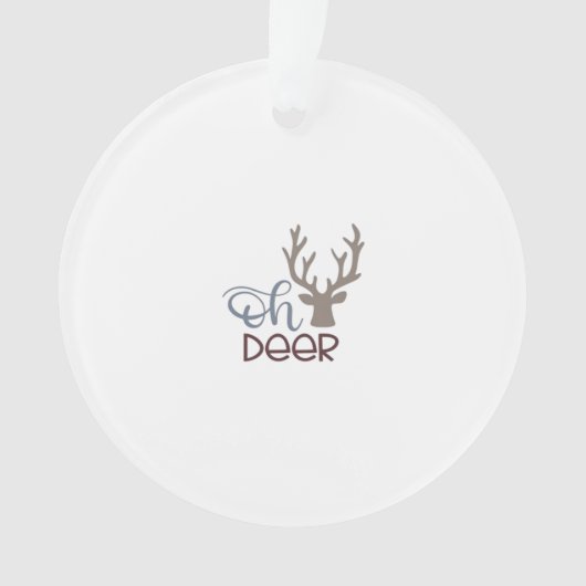 Oh Deer Retro Classic Design Ornament (Vorderseite)