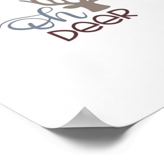 Oh Deer Retro Classic Design Poster (Ecke)