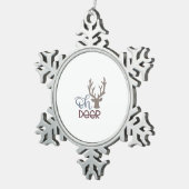Oh Deer Retro Classic Design Schneeflocken Zinn-Ornament (Rechts)