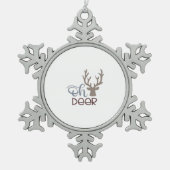 Oh Deer Retro Classic Design Schneeflocken Zinn-Ornament (Vorderseite)