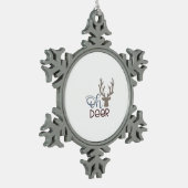 Oh Deer Retro Classic Design Schneeflocken Zinn-Ornament (Links)